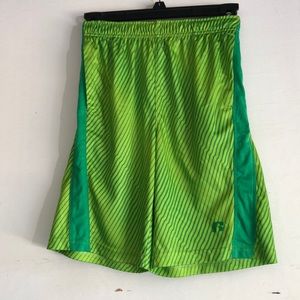 Green patterned athletic shorts